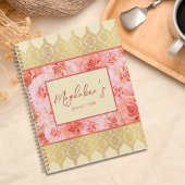 Elegante Custom Damask Geel Bloemen Gouden Kant Planner