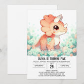 Elegante Custom Dinosaur Digitale Verjaardag Kaart (Voorkant / Achterkant)