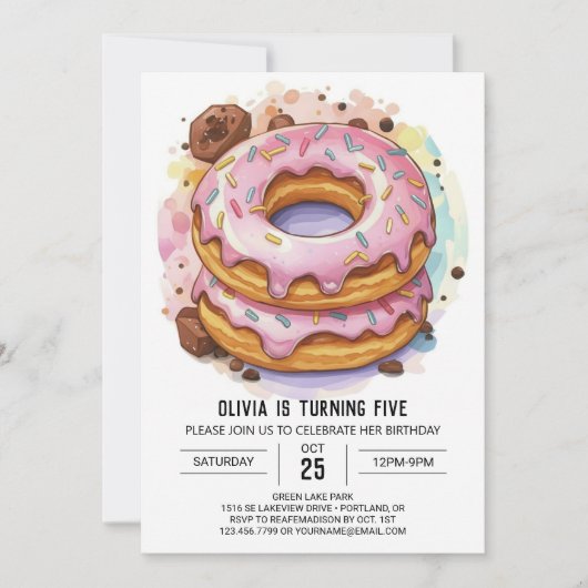 Elegante Custom Donuts Verjaardag Kaart (Voorkant)