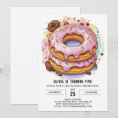 Elegante Custom Donuts Verjaardag Kaart (Voorkant / Achterkant)