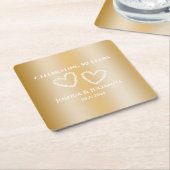 Elegante Custom Faux Gold 50ste bruiloft Jubileum Kartonnen Onderzetters (Schuin)