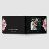 Elegante Custom Foto Zwart Bruiloft Gastenboek (Volledig)