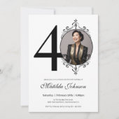 Elegante Custom Foto Zwart Wit 40e Verjaardag Kaart (Voorkant)