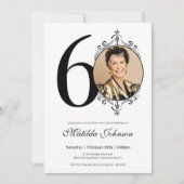 Elegante Custom Foto Zwart Wit 60e Verjaardag Kaart (Voorkant)