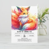 Elegante Custom Fox Verjaardag Kaart (Staand voorkant)