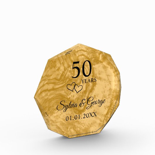 Elegante Custom Golden 50e Jubileum Keepsake Fotoblokken (Links)