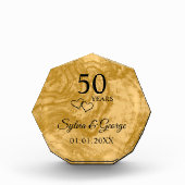 Elegante Custom Golden 50e Jubileum Keepsake Fotoblokken (Voorkant)