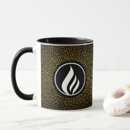 Elegante custom logo gouden stippen zwart mok