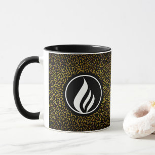 Elegante custom logo gouden stippen zwart mok