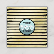 Elegante custom logo zwart gouden folie gestreepte