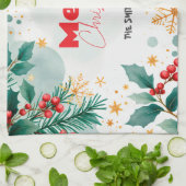 Elegante Custom Merry Christmas Keuken Handdoek (Gevouwen)