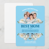 Elegante Custom Moederdag Foto White Roses Kaart (Voorkant / Achterkant)