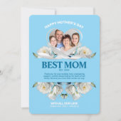 Elegante Custom Moederdag Foto White Roses Kaart (Voorkant)