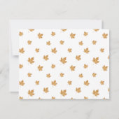 Elegante Custom Monogram Goud Oker Maple Leaf Flat Notitiekaartje (Achterkant)