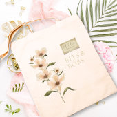 Elegante Custom Monogram Naam  Bloemen Stempel Tote Bag