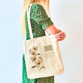 Elegante Custom Monogram Naam  Bloemen Stempel Tote Bag