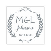 Elegante Custom Monogrammen Bruiloft Zelfinkt Stem Zelfinktende Stempel (Design)