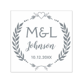 Elegante Custom Monogrammen Bruiloft Zelfinkt Stem Zelfinktende Stempel