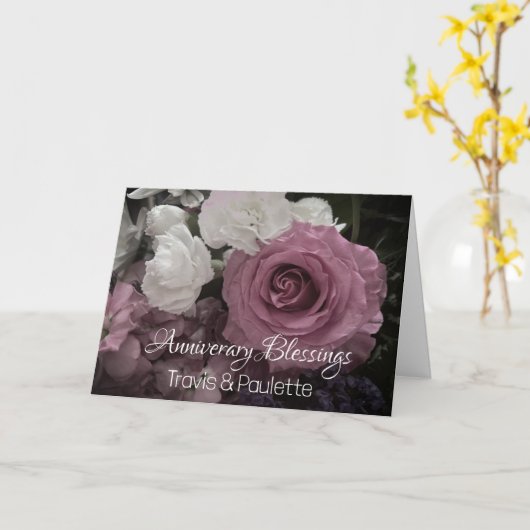 Elegante custom paar Jubileum kaart (Gele Bloem)