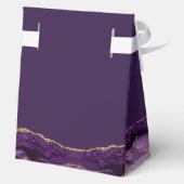 Elegante Custom Paarse Gold Bat Mitswa Party Bedankdoosjes (Achterkant)
