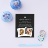 Elegante Custom Photo Logo Promotie Zwart Flyer (Enkel)