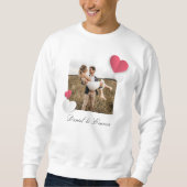 Elegante Custom Photo Sweatshirt met namen paar (Voorkant)