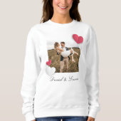 Elegante Custom Photo Sweatshirt met namen paar (Voorkant)