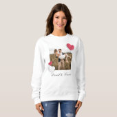 Elegante Custom Photo Sweatshirt met namen paar (Voorkant volledig)