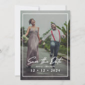 Elegante Custom Photo Wedding Save the Date Kaart (Voorkant)