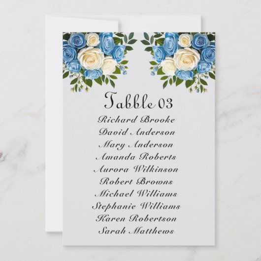 Elegante Custom Seating Chart Kaart voor bruilofte (Voorkant)