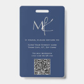 Elegante Custom Silver Navy Blue werknemer Badge (Back)