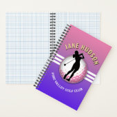 Elegante Custom Vrouwen Golfer Design Notitieboek (Binnen)