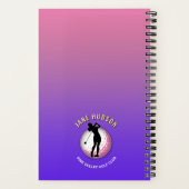 Elegante Custom Vrouwen Golfer Design Notitieboek (Achterkant)