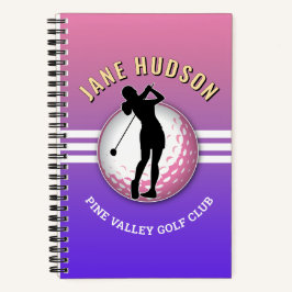 Elegante Custom Vrouwen Golfer Design Notitieboek