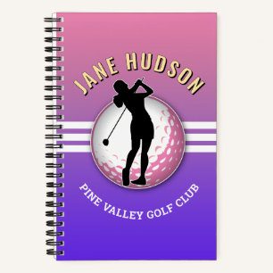 Elegante Custom Vrouwen Golfer Design Notitieboek
