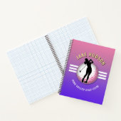 Elegante Custom Vrouwen Golfer Design Notitieboek (Binnen)