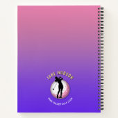 Elegante Custom Vrouwen Golfer Design Notitieboek (Achterkant)