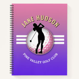Elegante Custom Vrouwen Golfer Design Notitieboek