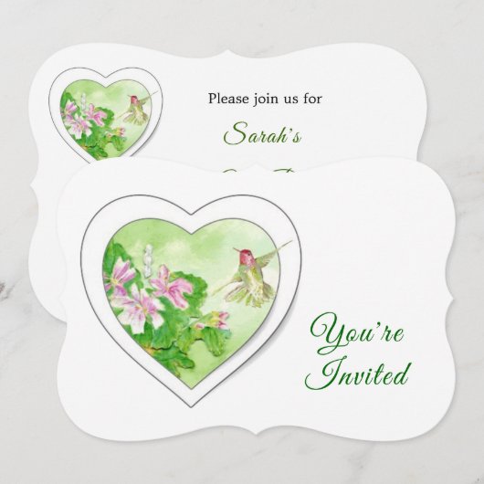 Elegante Custom Waterverf Hummingbird Verjaardag Kaart (Voorkant / Achterkant)