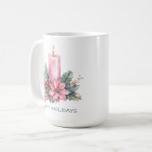 Elegante CUSTOM Waterverf kerstkaars Koffiemok (Voorkant links)