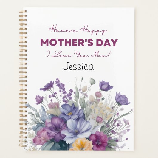 Elegante Custom Waterverf Wildflower Planner (Voorkant)