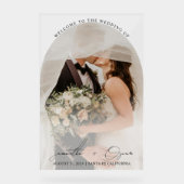 Elegante Custom Wedding Photo Arch Welkom Acryl Bord (Voorkant)