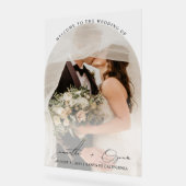 Elegante Custom Wedding Photo Arch Welkom Acryl Bord (Hoek)
