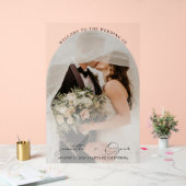 Elegante Custom Wedding Photo Arch Welkom Acryl Bord (Huwelijk)