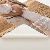 Elegante Custom Wedding Photo Bride & Groom's Name Sherpa Deken (3/4)