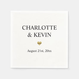 Elegante Custom Wit Goud Kleur Hart Wedding Servet