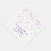 Elegante Custom Wit Paarse Goud Confetti bruiloft Servet (Hoek)