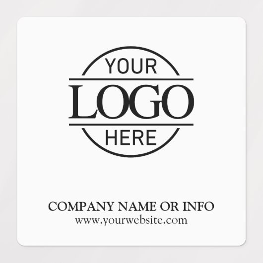 Elegante Custom Zwart & Wit Bedrijf Zakelijke Logo Labels (Design 1)