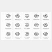 Elegante Custom Zwart & Wit Bedrijf Zakelijke Logo Labels (Vel)
