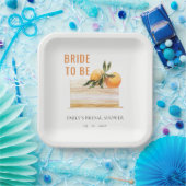 Elegante Cute Boho Sinaasappel Fruit Cake Bruidsdo Papieren Bordje (Feest)